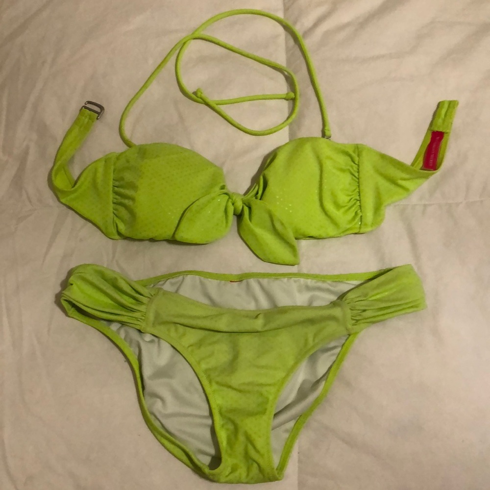 Victoria’s Secret neon green bikini